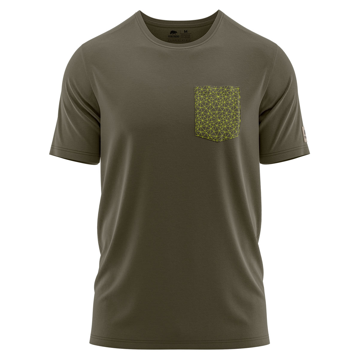FORSBERG T-Shirt mit Brusttasche im Polygondesign